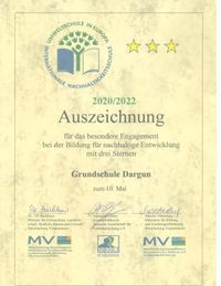 Auszeichnung Umweltschule 2020bis2022
